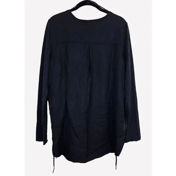 Blank NYC Linen Blend V-Neck Long Sleeve Tunic Top M Assymetric Black Grunge Y2K - Picture 11 of 11